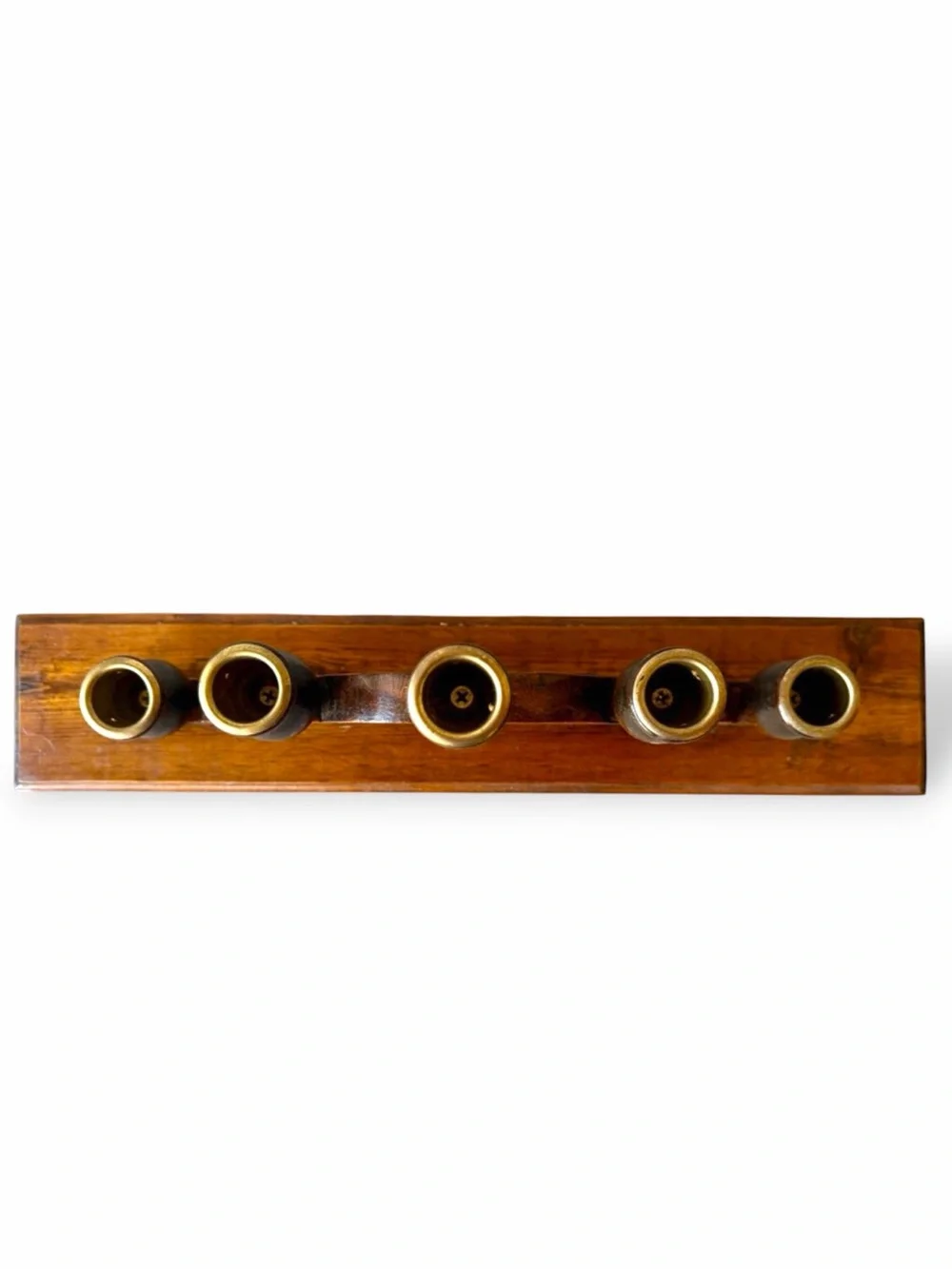 Vintage Wooden Heart Cutout Taper Tabletop Candle Holder Cottagecore Candelabra